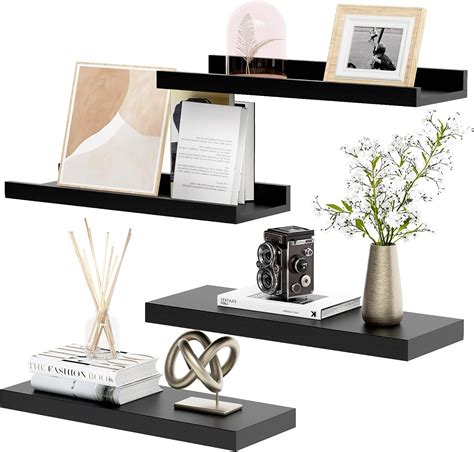 wall mounted black shelves